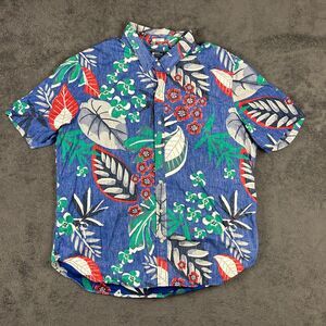 VTG Reyn Spooner Classic Tailored Blue Floral Aloha Hawaiian Shirt Men’s XL